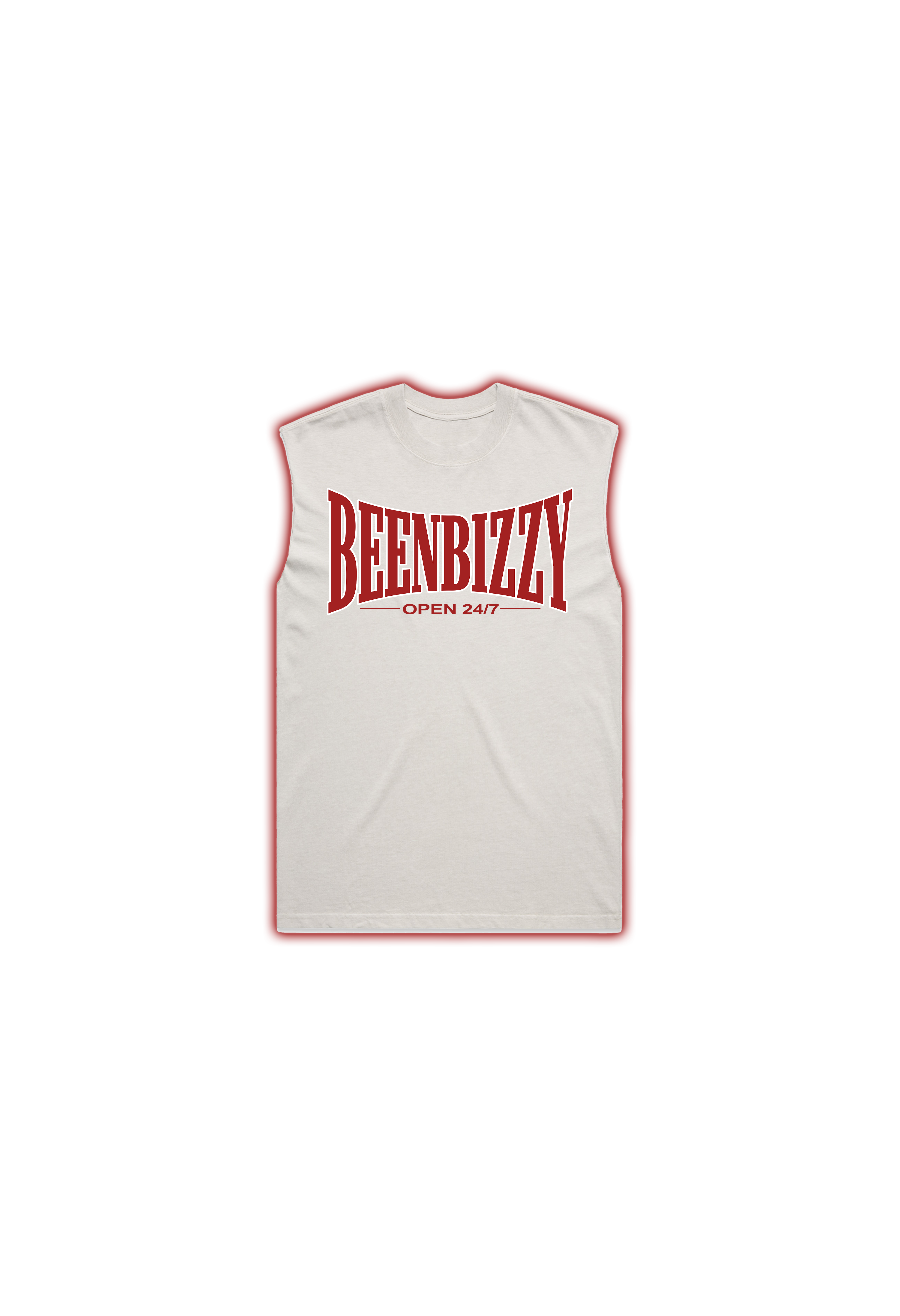 24/7 Cream/Red Tee – BEEN BIZZY